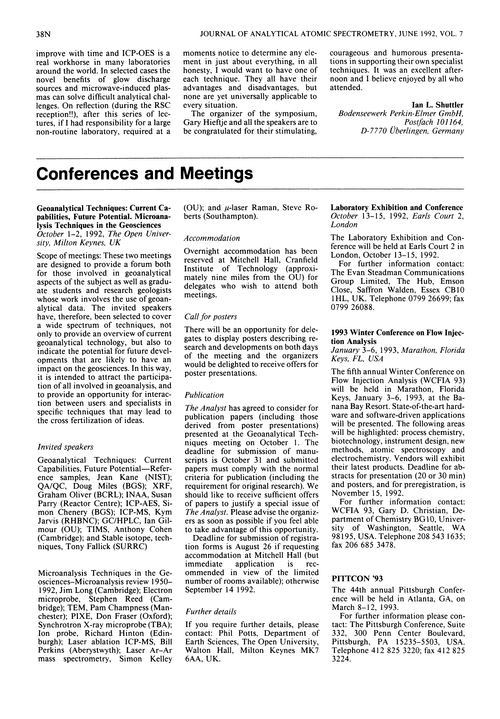 Conferences and meetings