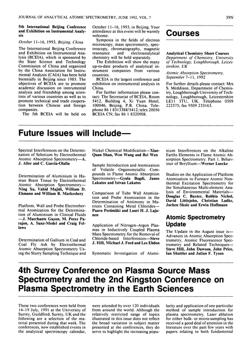 Papers in future issues