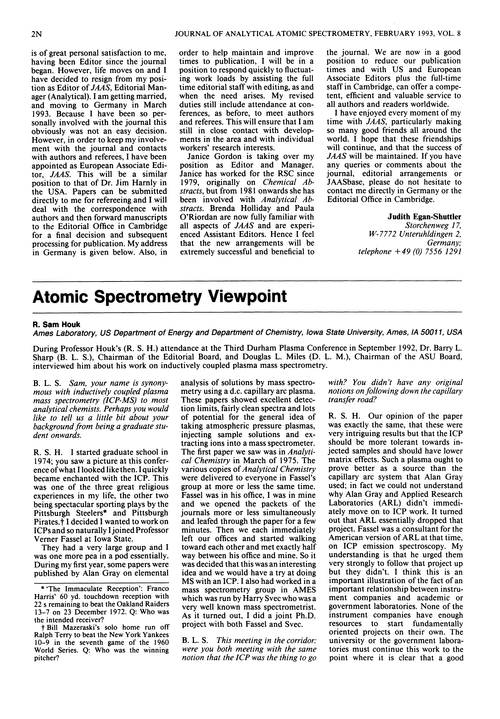 Atomic spectrometry viewpoint Journal of Analytical Atomic