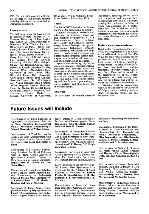 Papers in future issues