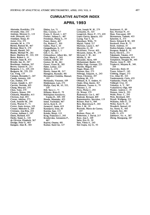 Cumulative author index