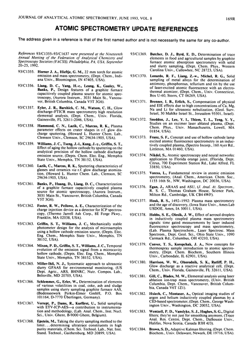 Atomic Spectrometry Update References