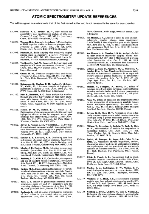 Atomic Spectrometry Update References