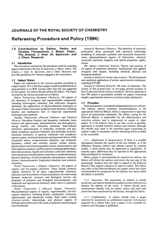 Refereeing Procedure and Policy (1994)