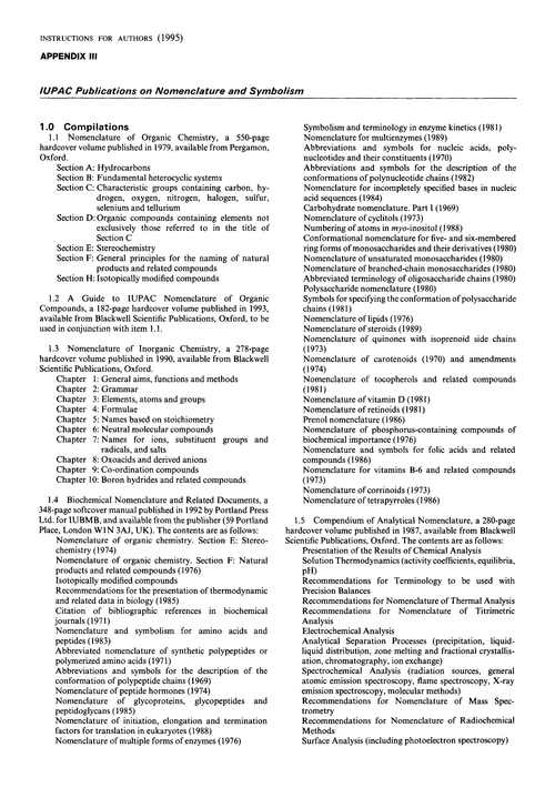 IUPAC publications on nomenclature and symbolism