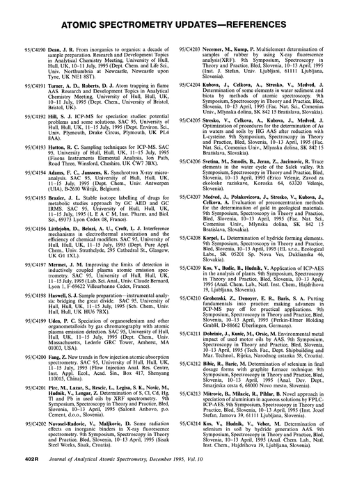 Atomic Spectrometry Updates—References