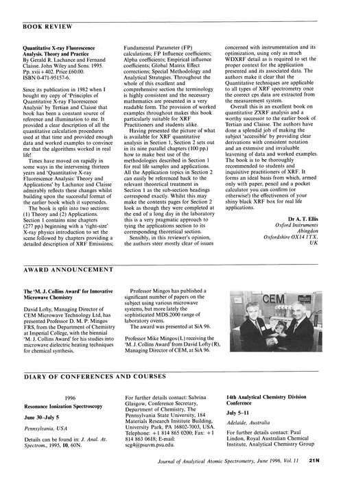 Diary of Conferences and Courses