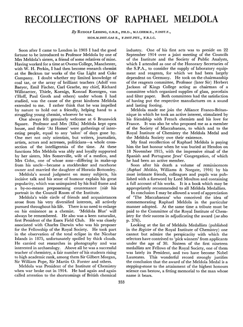 Journal of the Royal Institute of Chemistry. October 1961