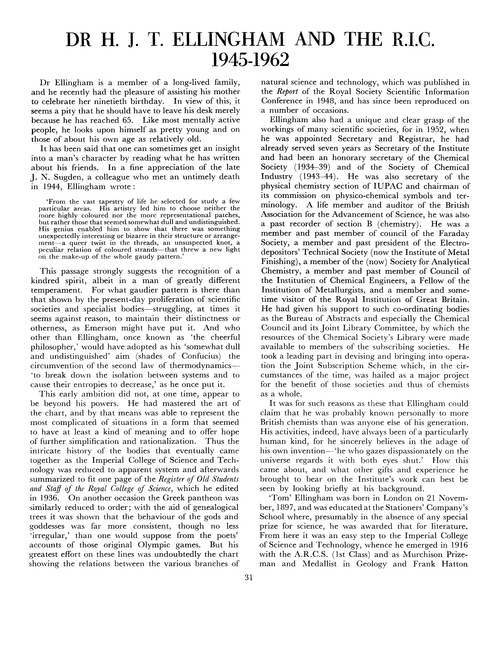 Journal of the Royal Institute of Chemistry. February 1963 Journal of