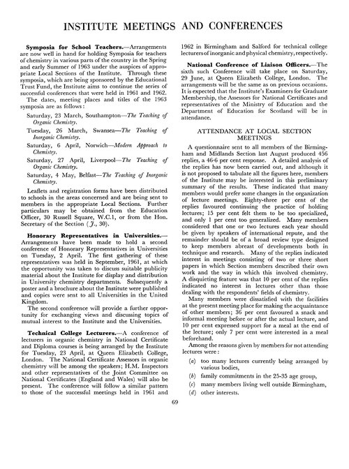 Journal of the Royal Institute of Chemistry. March 1963