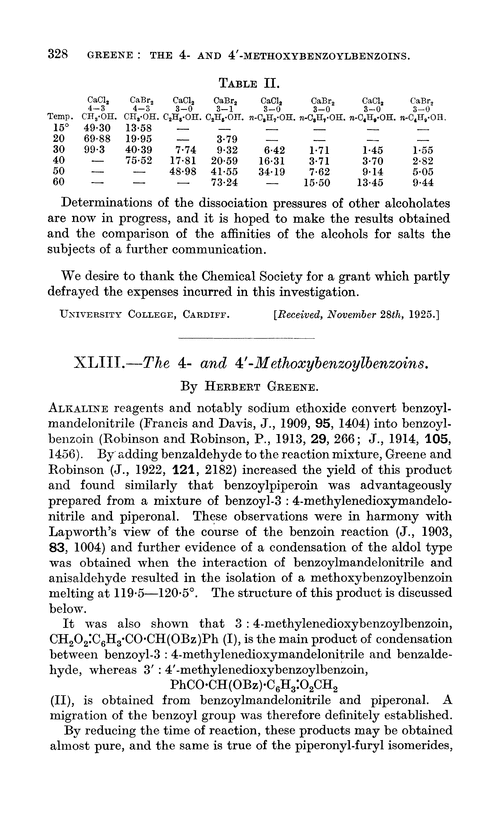 XLIII.—The 4- and 4′-methoxybenzoylbenzoins