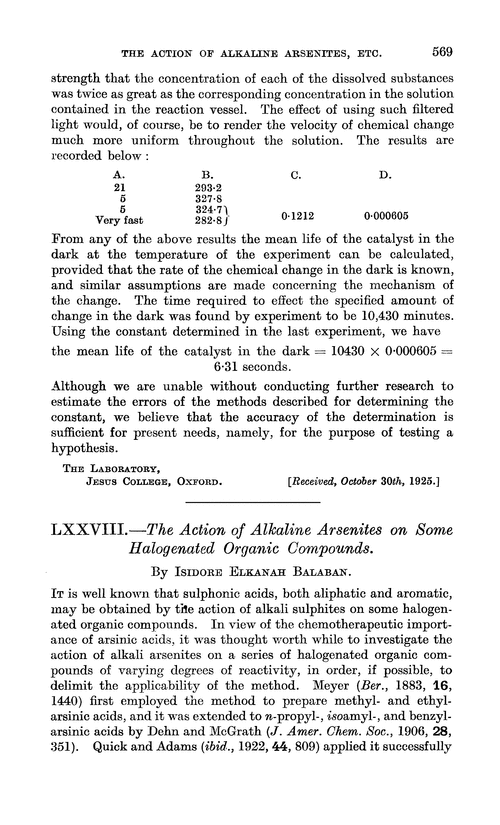 LXXVIII.—The action of alkaline arsenites on some halogenated organic compounds
