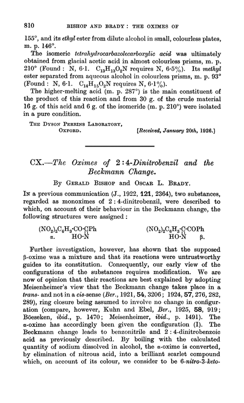 CX.—The oximes of 2 : 4-dinitrobenzil and the Beckmann change
