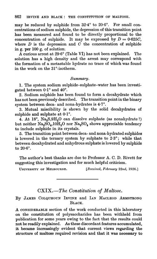 CXIX.—The constitution of maltose