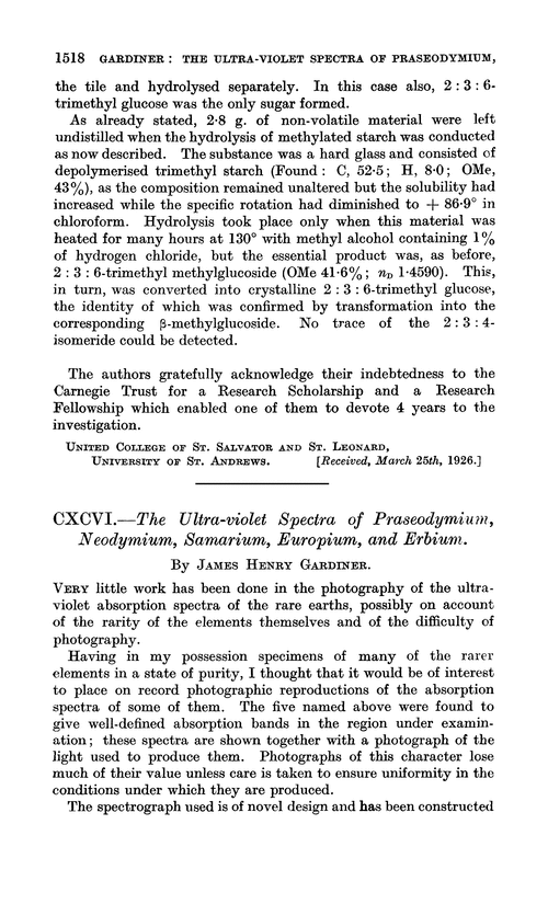 CXCVI.—The ultra-violet spectra of praseodymium, neodymium, samarium, europium, and erbium