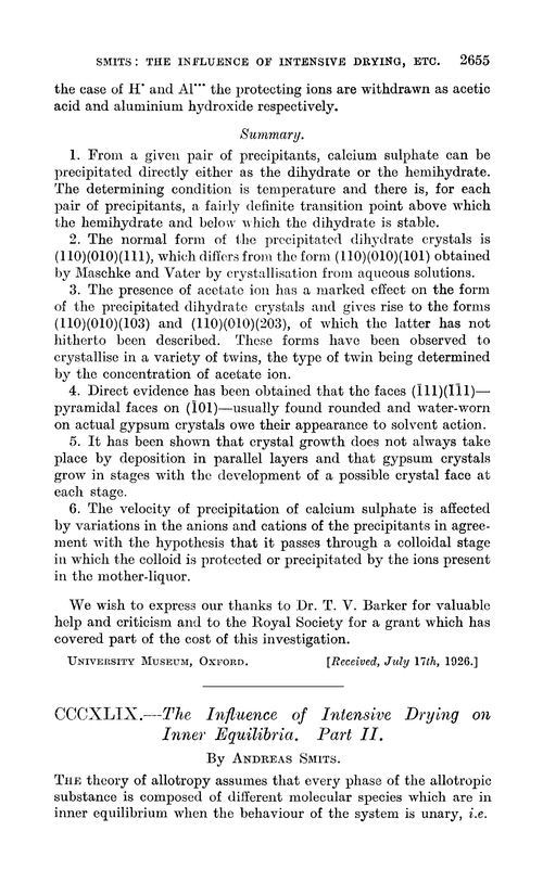 CCCXLIX.—The influence of intensive drying on inner equilibria. Part II