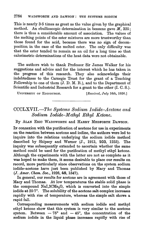 CCCLXVII.—The systems sodium iodide–acetone and sodium iodide–methyl ethyl ketone