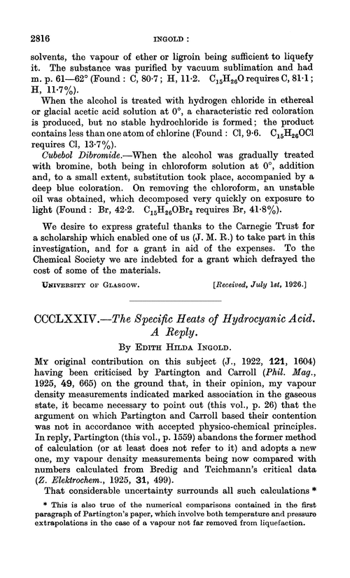 CCCLXXIV.—The specific heats of hydrocyanic acid. A reply