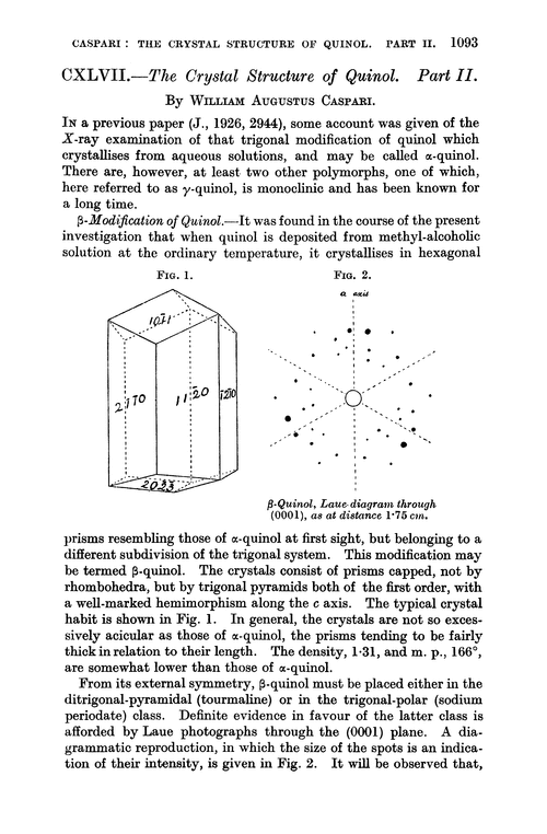 CXLVII.—The crystal structure of quinol. Part II