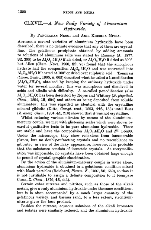 CLXVII.—A new scaly variety of aluminium hydroxide