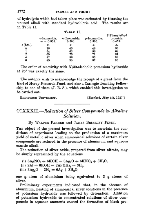 CCXXXII.—Reduction of silver compounds in alkaline solution