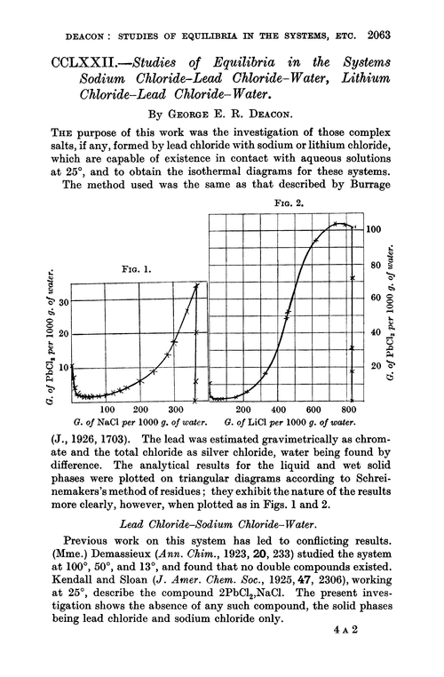 CCLXXII.—Studies of equilibria in the systems sodium chloridelead