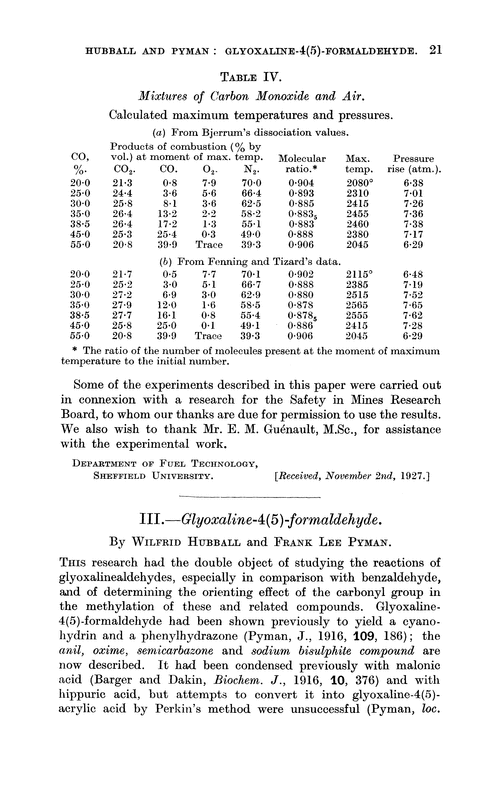III.—Glyoxaline-4(5)-formaldehyde