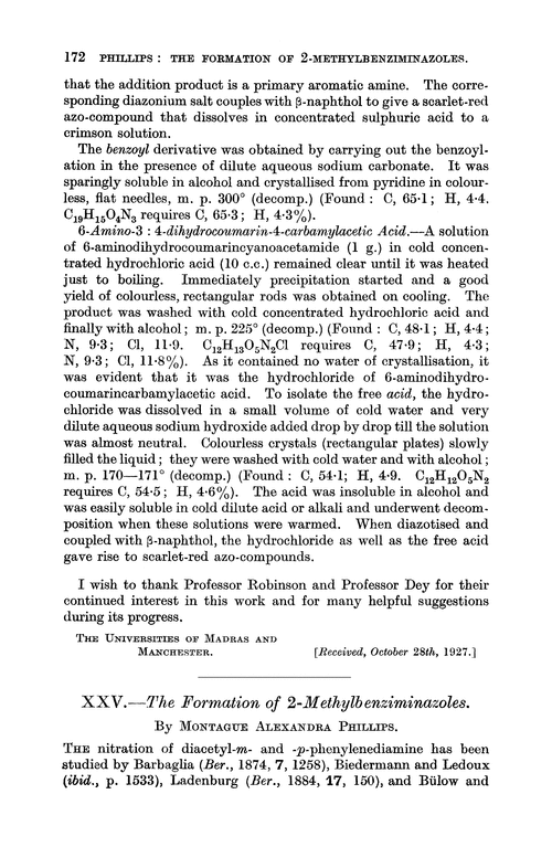 XXV.—The formation of 2-methylbenziminazoles