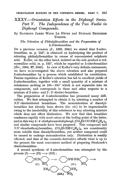 XXXV.—Orientation effects in the diphenyl series. Part V. The independence of the two nuclei in diphenyl compounds