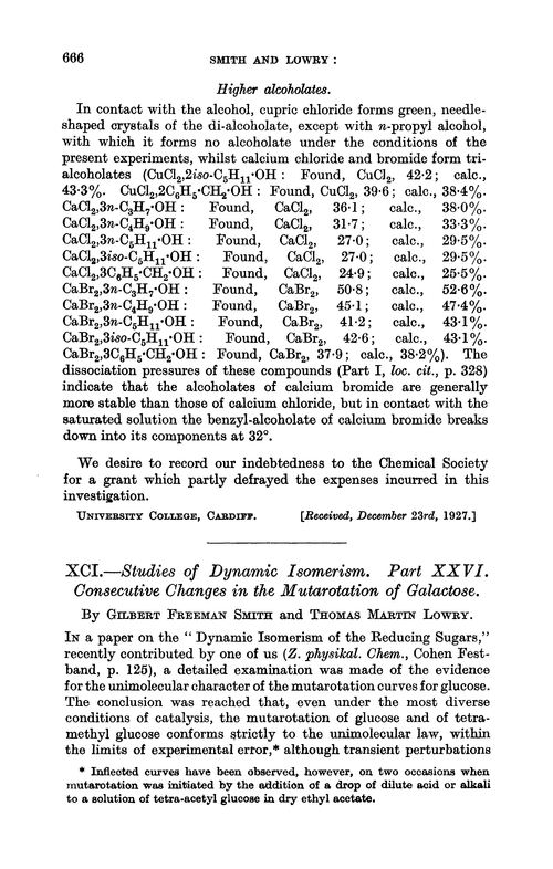 XCI.—Studies of dynamic isomerism. Part XXVI. Consecutive changes in the mutarotation of galactose