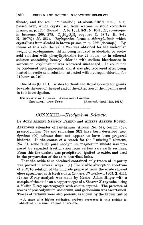 CCXXXIII.—Neodymium selenate