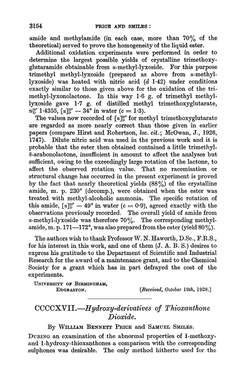CCCCXVII.—Hydroxy-derivatives of thioxanthone dioxide