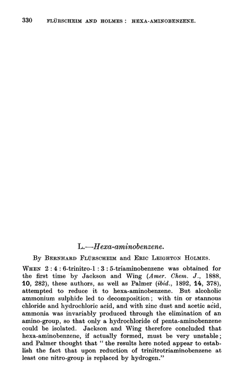 L.—Hexa-aminobenzene