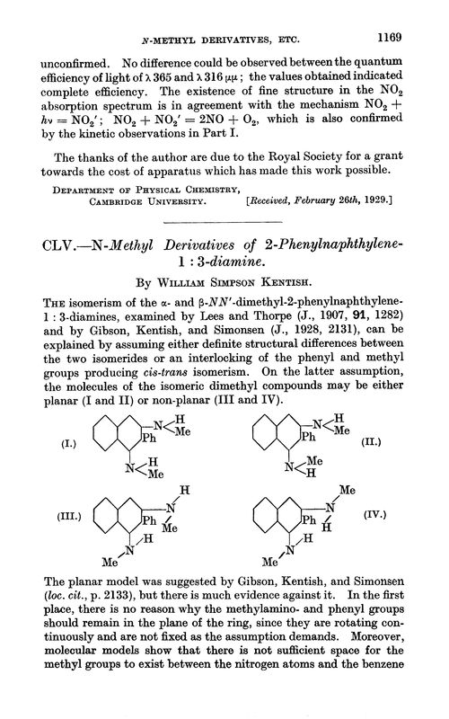 CLV.—N-methyl derivatives of 2-phenylnaphthylene-1 : 3-diamine