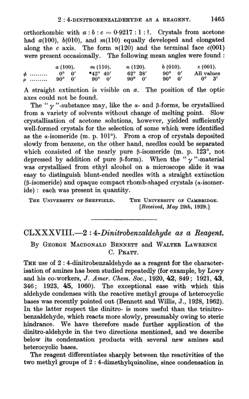 CLXXXVIII.—2 : 4-Dinitrobenzaldehyde as a reagent