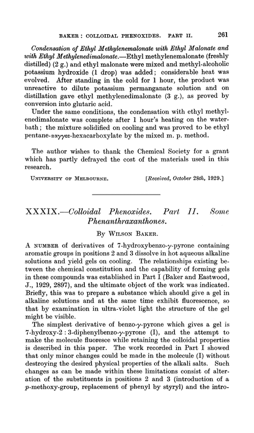 XXXIX.—Colloidal phenoxides. Part II. Some phenanthraxanthones