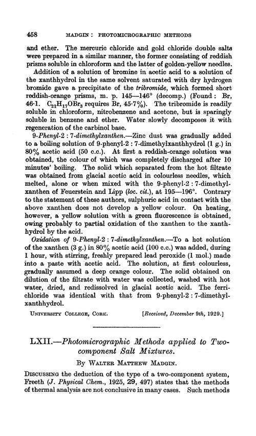 LXII.—Photomicrographic methods applied to two-component salt mixtures
