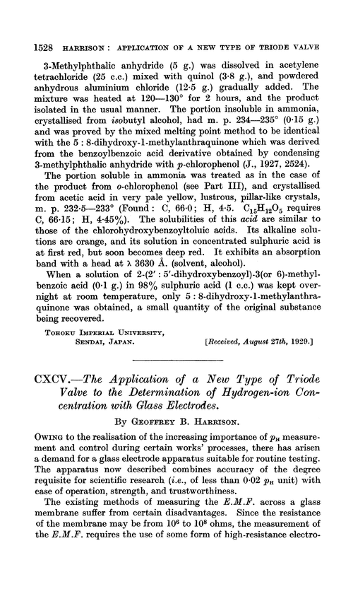 CXCV.—The application of a new type of triode valve to the determination of hydrogen-ion concentration with glass electrodes