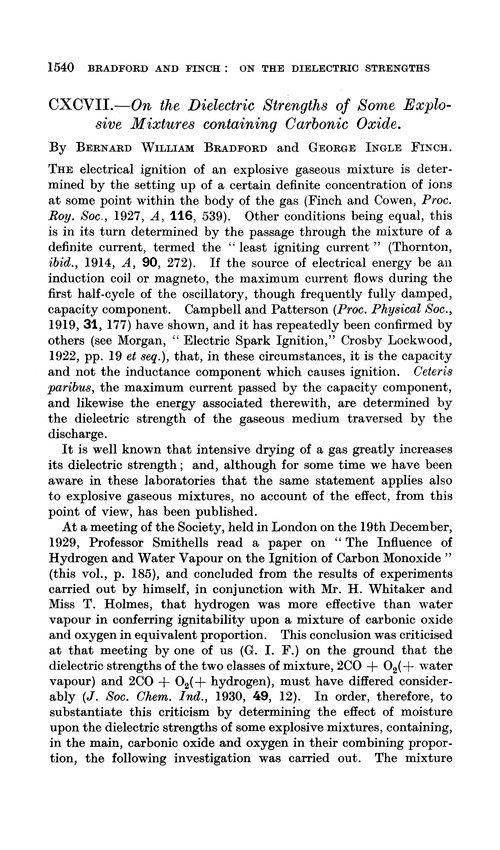 CXCVII.—On the dielectric strengths of some explosive mixtures containing carbonic oxide
