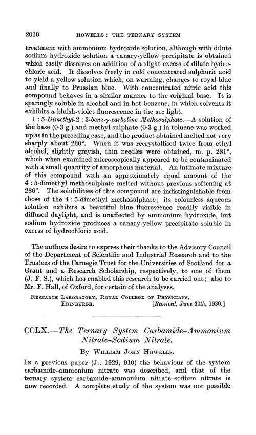 CCLX.—The ternary system carbamide–ammonium nitrate–sodium nitrate
