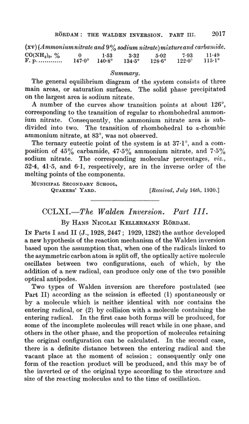 CCLXI.—The Walden inversion. Part III