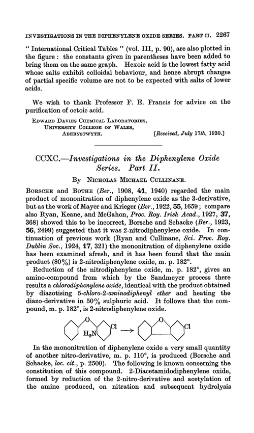 CCXC.—Investigations in the diphenylene oxide series. Part II