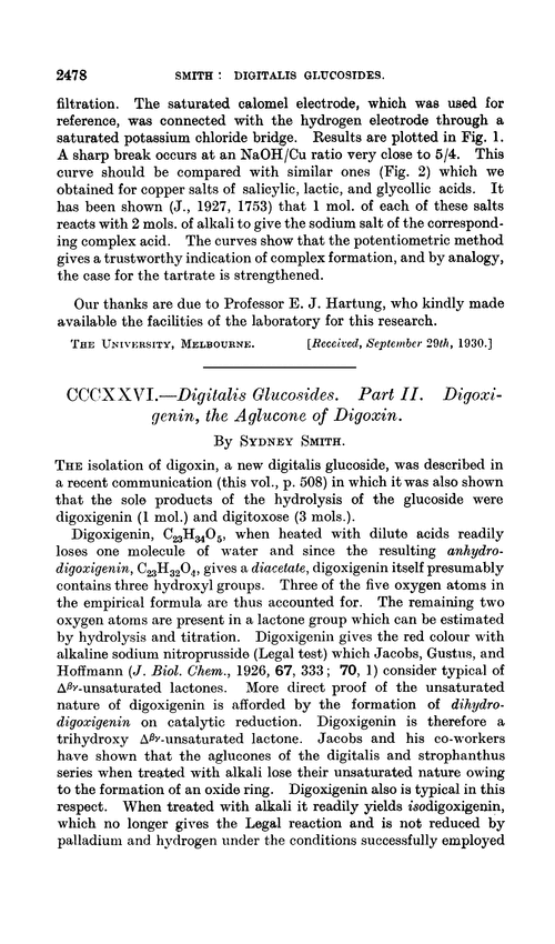 CCCXXVI.—Digitalis glucosides. Part II. Digoxigenin, the aglucone of digoxin