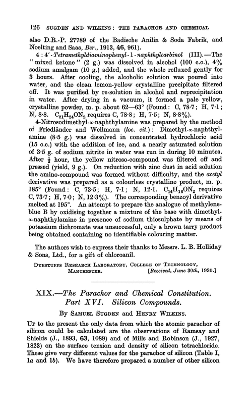 XIX.—The parachor and chemical constitution. Part XVI. Silicon compounds