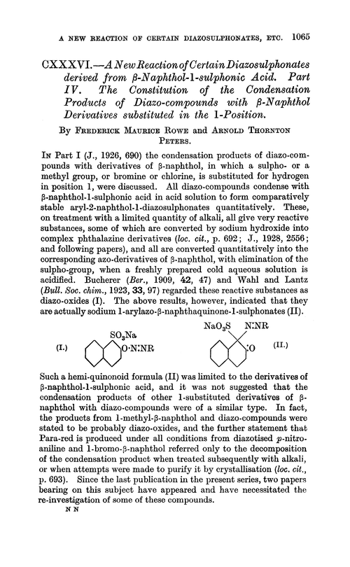 CXXXVI.—A new reaction of certain diazosulphonates derived from β-naphthol-1-sulphonic acid. Part IV. The constitution of the condensation products of diazo-compounds with β-naphthol derivatives substituted in the l-position