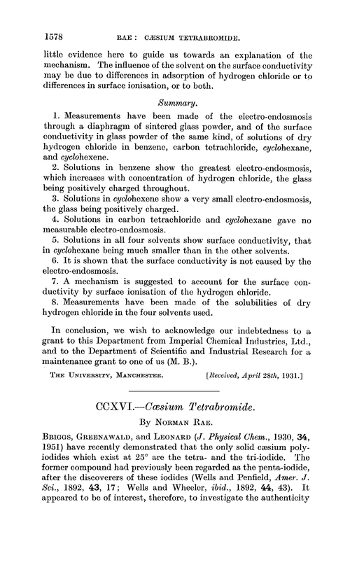 CCXVI.—Cæsium tetrabromide