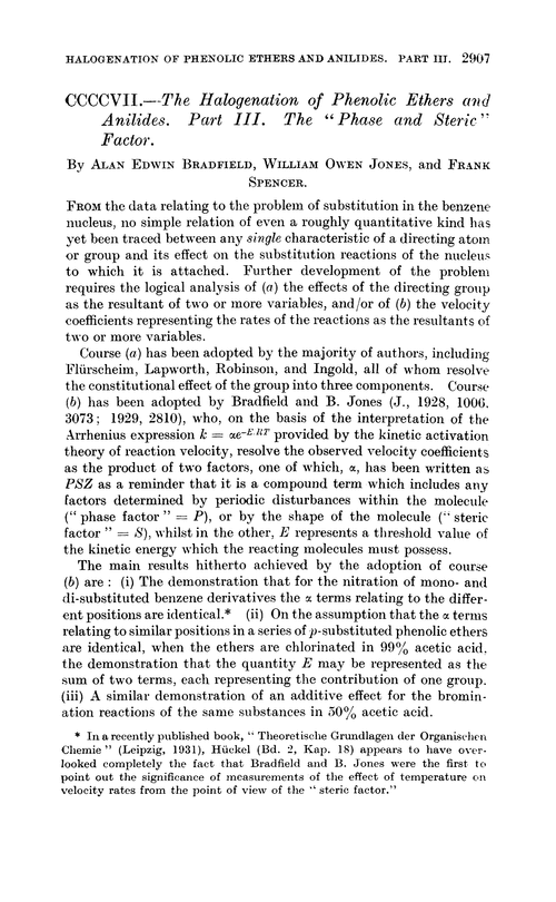 CCCCVII.—The halogenation of phenolic ethers and anilides. Part III. The “phase and steric” factor