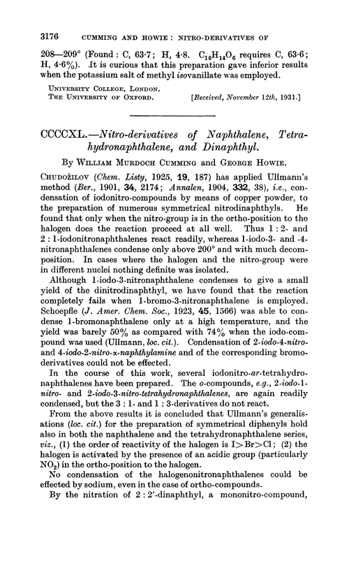 CCCCXL.—Nitro-derivatives of naphthalene, tetrahydronaphthalene, and dinaphthyl