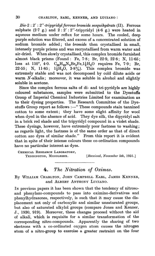 4. The nitration of oximes