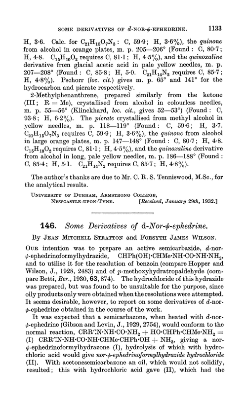 146. Some derivatives of d-nor-ψ-ephedrine